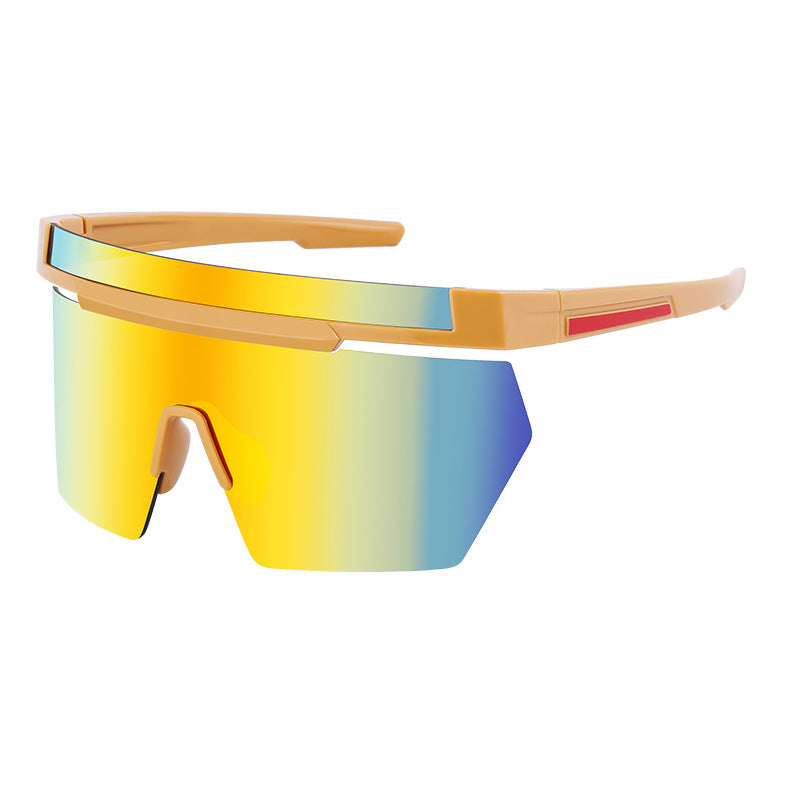 European and American Style Colorful Outdoor Sports Cycling Sunglasses for Women Trendy Fashion One-piece Windproof Sunglasses for Men Wholesale