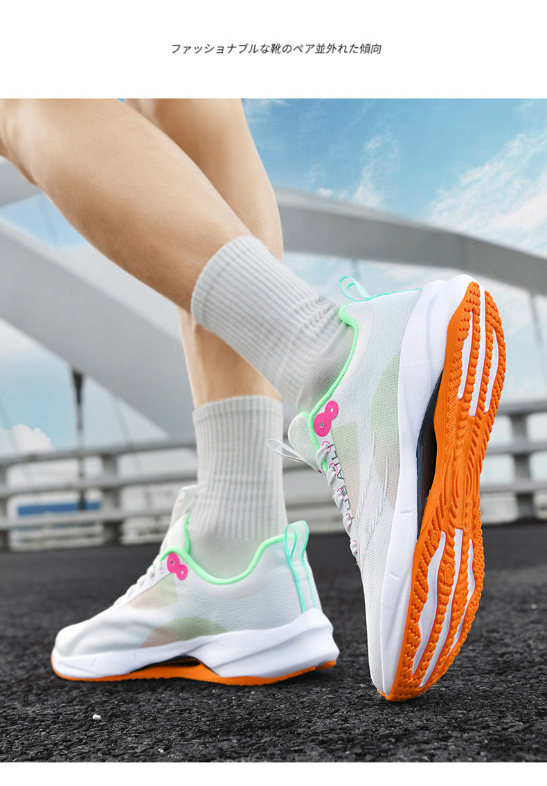 Summer Men's Fashion Breathable Sneakers Student Outdoor Trendy Lace-up Thick-soled Low-top Casual Running Shoes