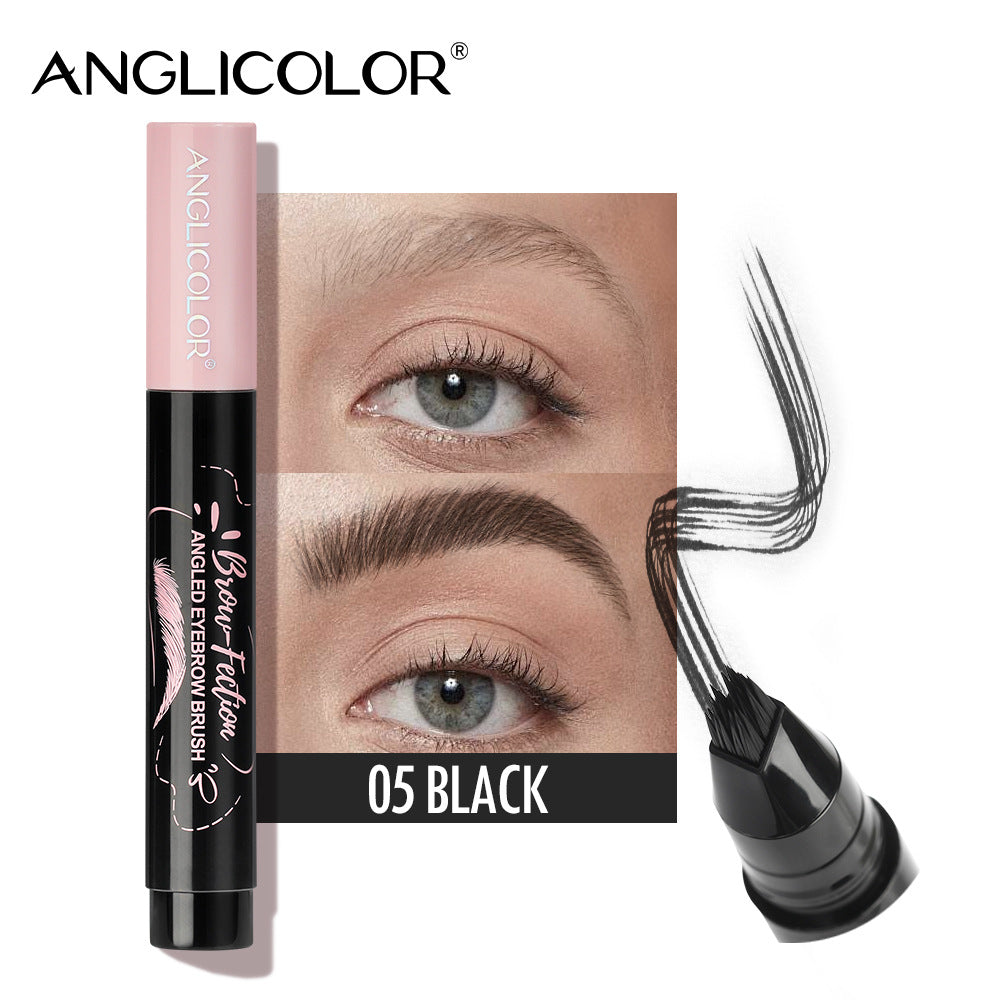 Specially Designed Multi-Pronged Plush Waterproof Eyebrow Pencil Long-Lasting Non-Fading Liquid Eyebrow Pencil for Distinct Wild Eyebrows