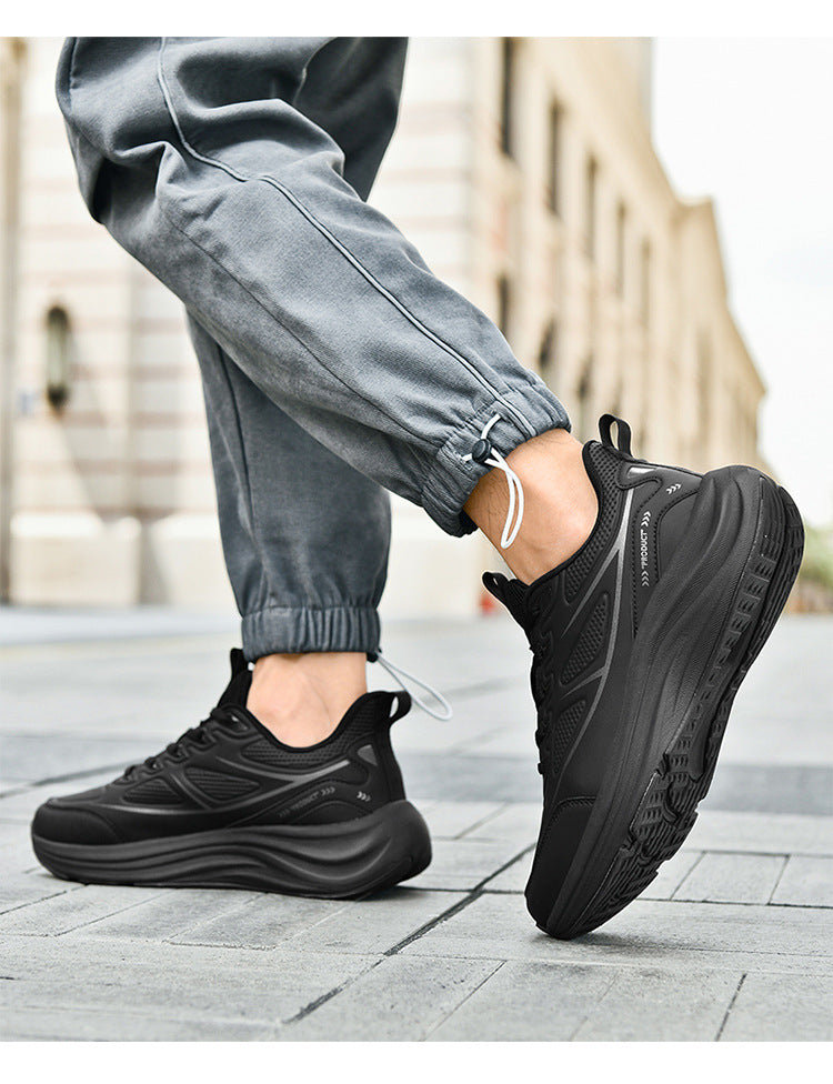 2025New Large Size Leather Waterproof Trendy Casual Men's Shoes Non-Slip Wear-Resistant Sports Shoes Shock Absorption Comfortable Running Shoes