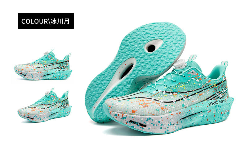 Youth Fashion Luminous Camouflage Running Shoes for Men and Women New Casual Shoes Carbon Plate Real Soft Sole Rotating Buckle Sports Shoes