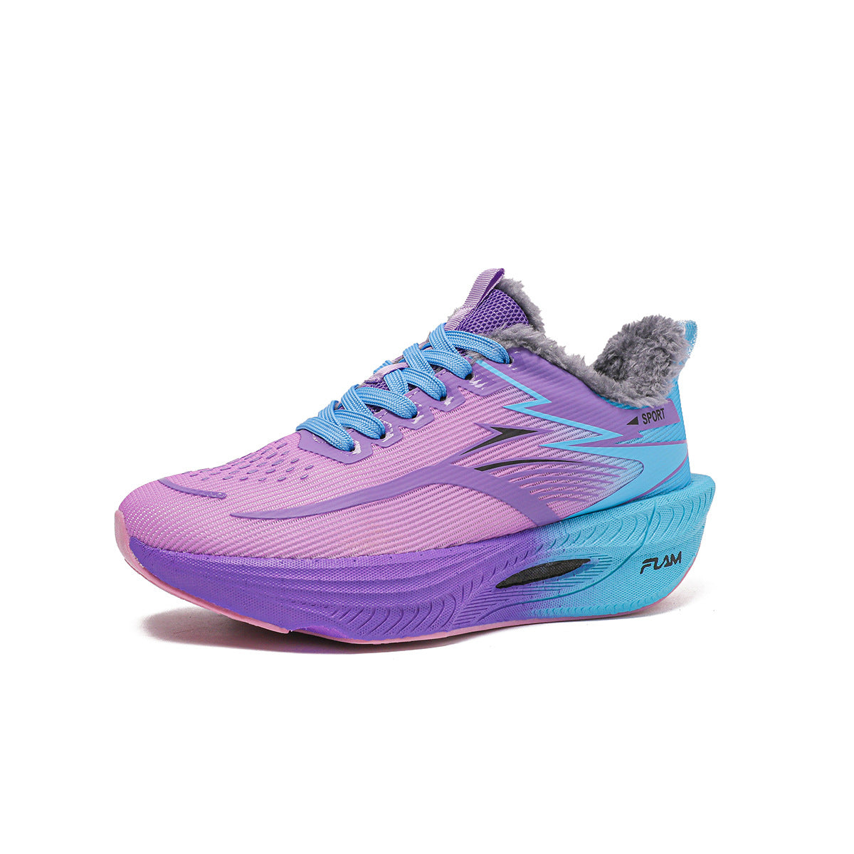 New Feiran Real Explosive Carbon Plate Lightweight Cushioning Couple Sports Shoes with Fleece Lining, Warm, Comfortable, Non-Slip, Wear-Resistant Running Shoes