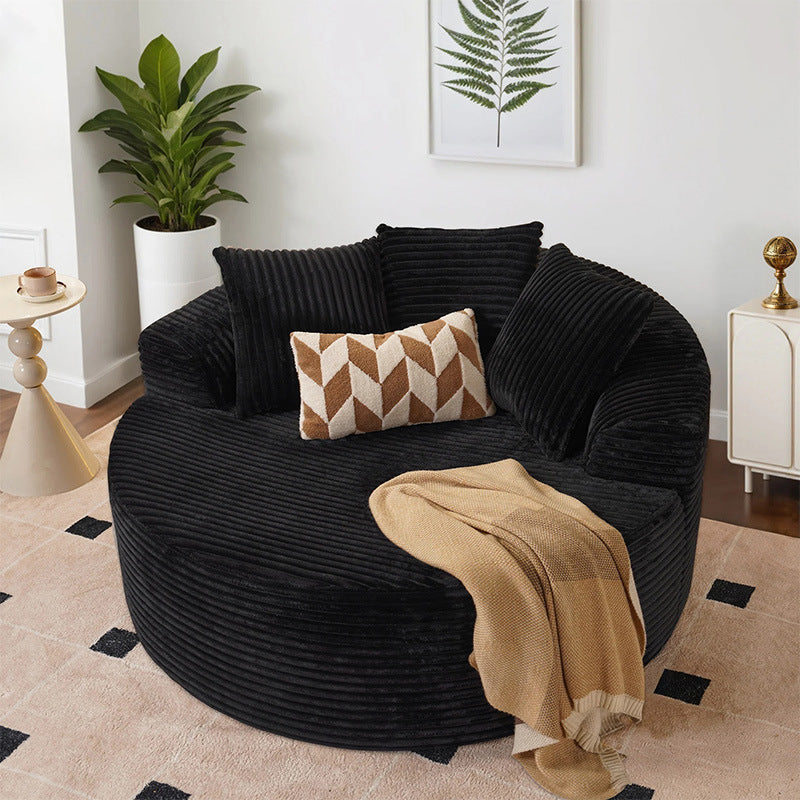 Round Lazy Single Sofa Chair Rabbit Fur Pure Sponge Sofa Bed Without Frame Living Room Compressed Sofa
