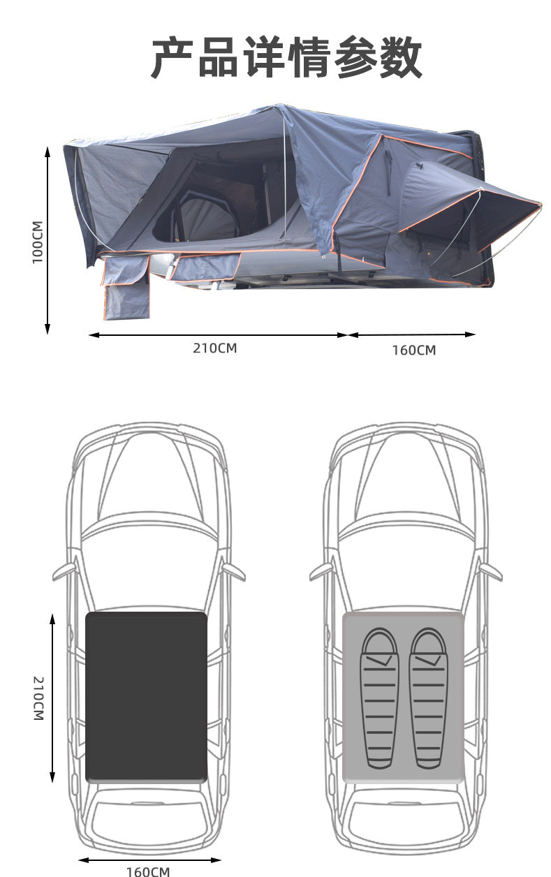 Dropshipping Car Roof Tent Outdoor folding portable rainproof aluminum alloy SUV Car Top Tent Hard Shell