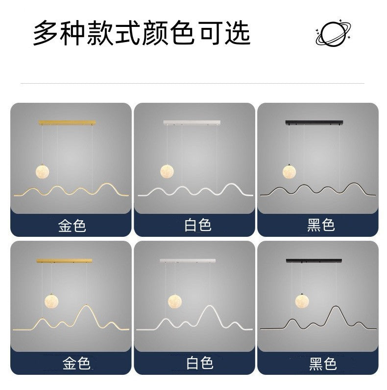 Restaurant Pendant Light Luxury Dining Room Table Bar Counter Lighting Modern Minimalist Moon Lamp Minimalist Long Strip Restaurant Light