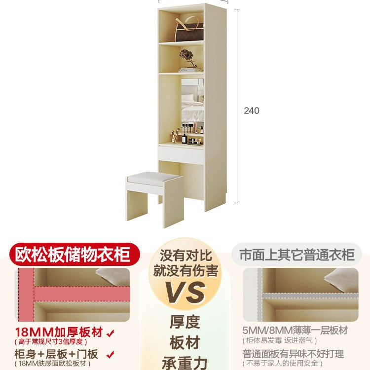 Custom Wardrobe One-Door to Ceiling Combination Home Bedroom Furniture Simple Modern European Pine Board Storage Closet