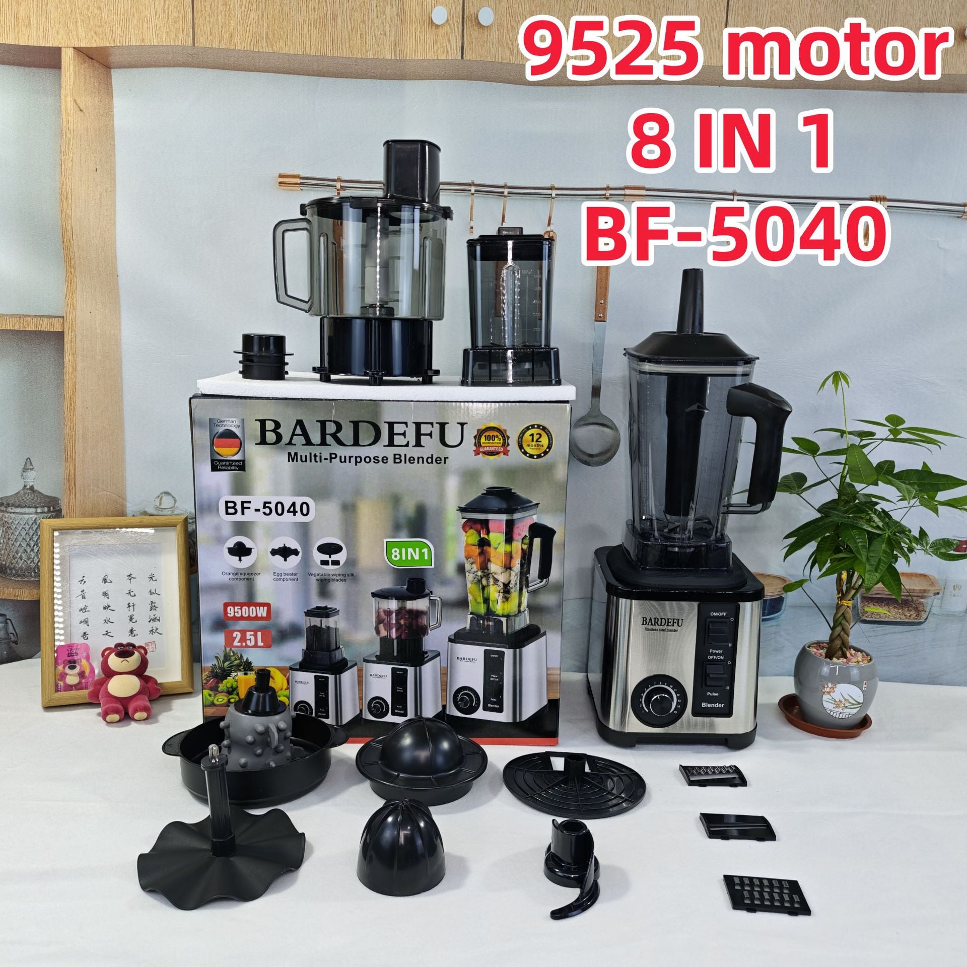 8in1blender North America Europe Stainless Steel Large Capacity Metal Blender Meat Grinder Juicer  Hot Sale