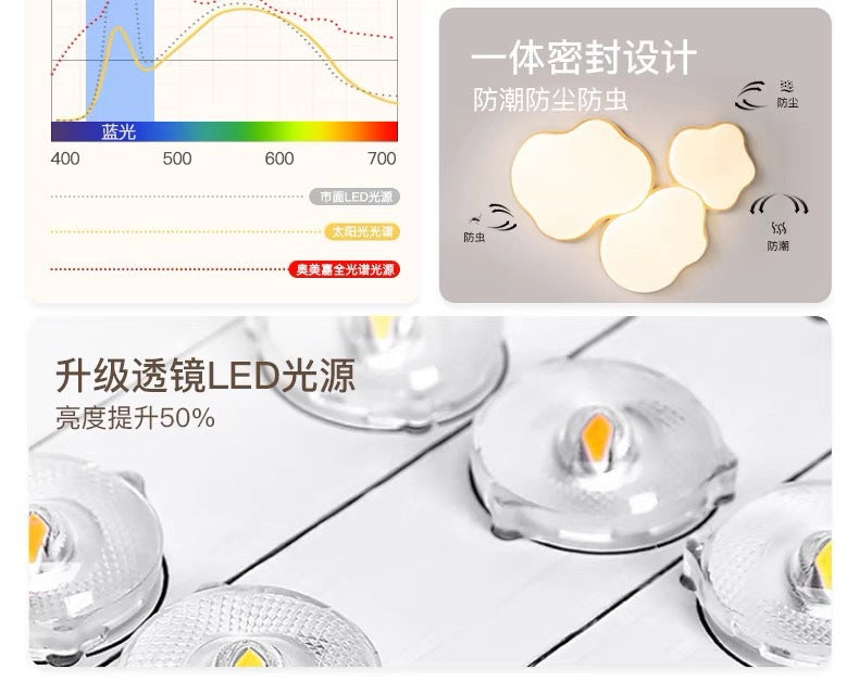 Natural Wood Cream Style Living Room Lamp2025New Stylish Internet Celebrity Cloud Full Spectrum Eye Protection Ceiling Light Zhongshan Lighting