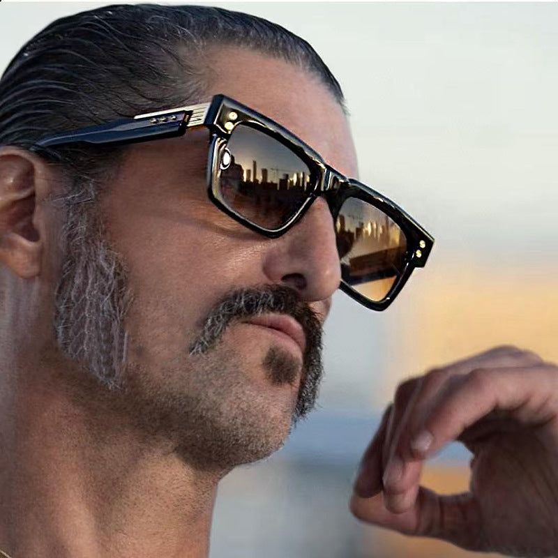 Men's Square Frame Polarized Sunglasses2025European and American retro high-end sun protection sunglasses for driving