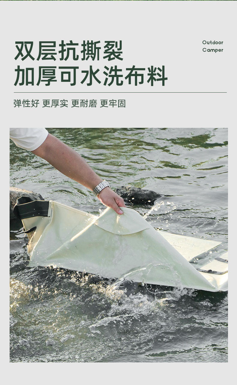 Camping Cart Outdoor Foldable Portable Flatbed Cart with Rear Opening, Liftable Table, and Stall Push Cart