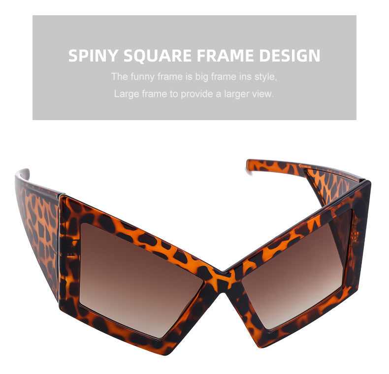 New arrivalStylish large frame cat eye sunglasses European and American Style Personality Hip-Hop Internet Celebrity Beach Party Sunglasses