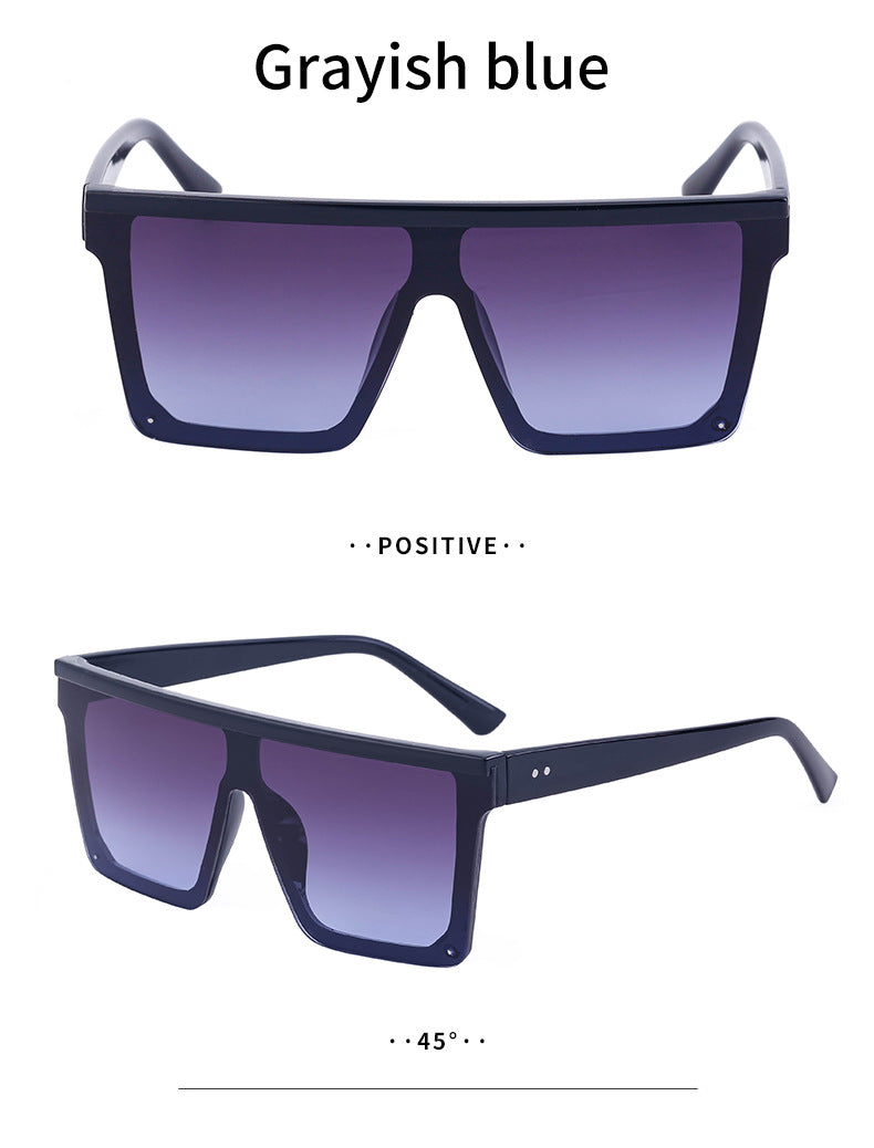 One-piece Lens Sunglasses for Men, High-end Fashion Sunglasses for Women, European and American Style Large Frame Square Glasses sunglasses