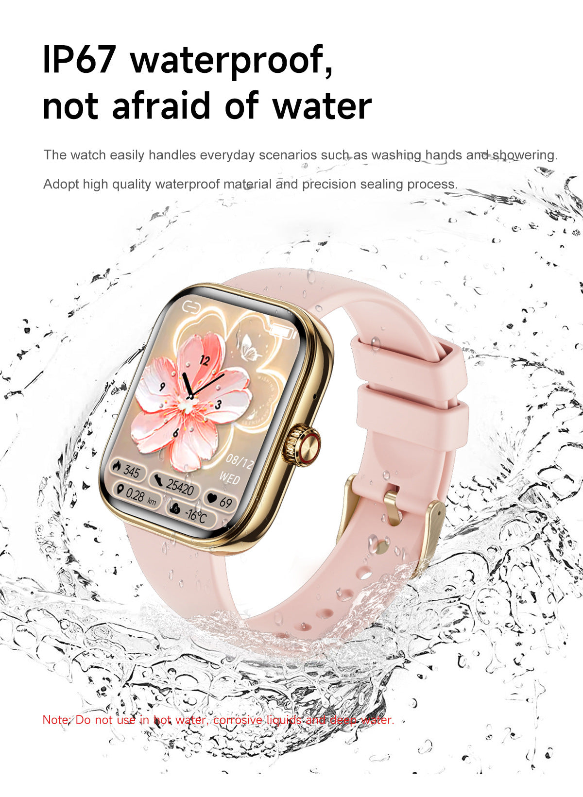 G46Women's Smart Watch Blood Pressure Blood Sugar Blood Oxygen Detection NFC Alipay Bluetooth Call Smart Bracelet