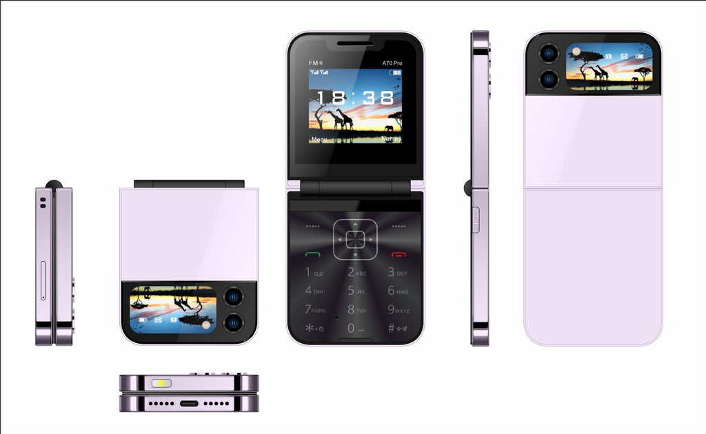 A7pro Flip Phone Mini Feature Phone Foldable Phone with Buttons2G Foreign Language Multi-Language