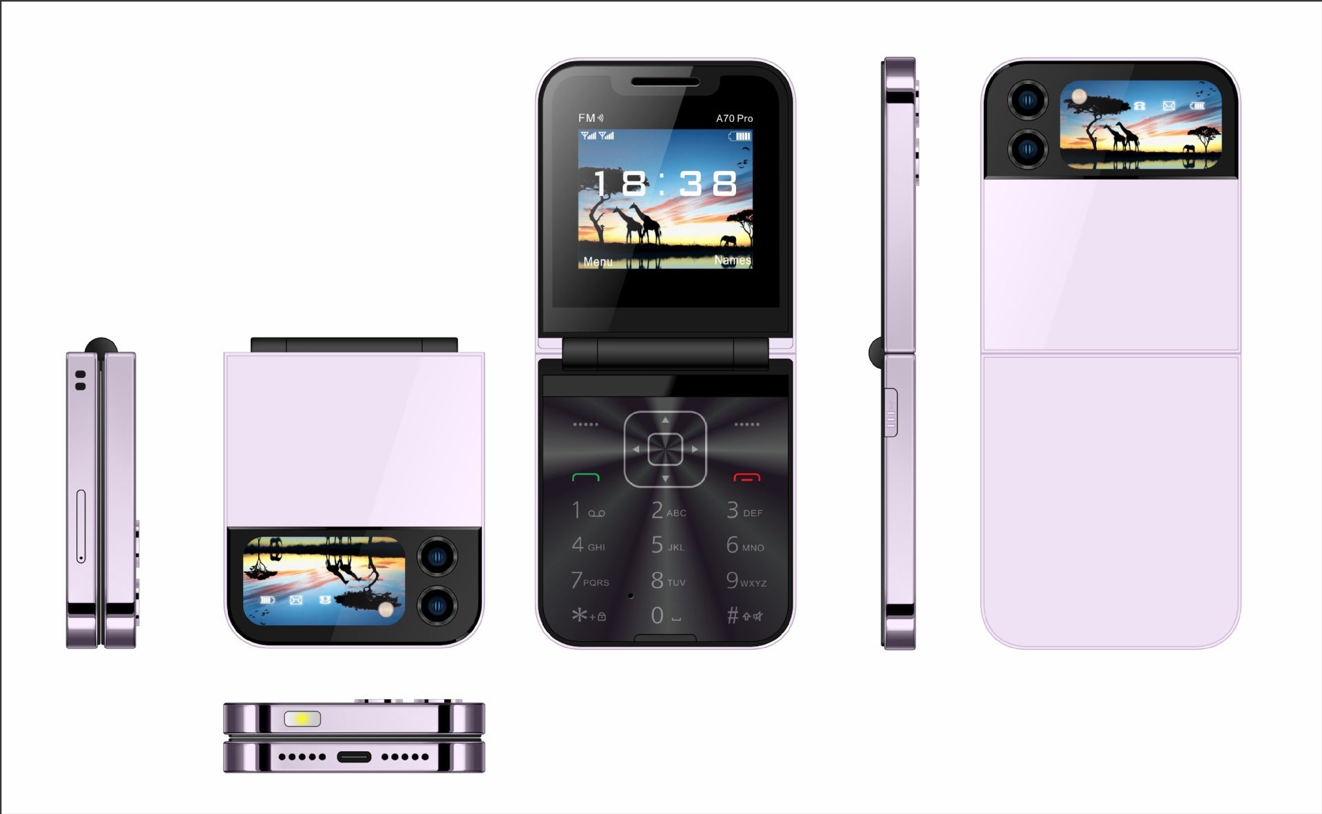 A7pro Flip Phone Mini Feature Phone Foldable Phone with Buttons2G Foreign Language Multi-Language