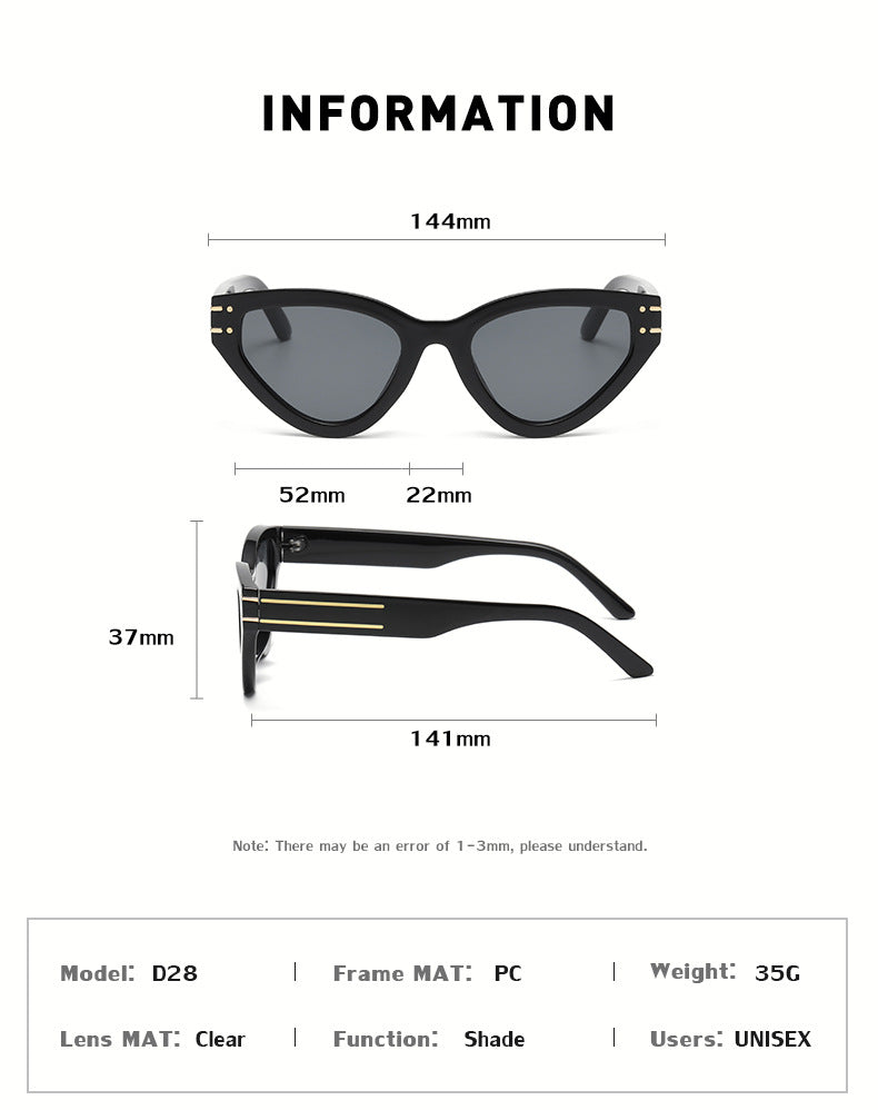 New European and American style personality cat-eye UV protection sunglasses for women ins Small Frame Sunglasses Eyewear Trendy Wholesale