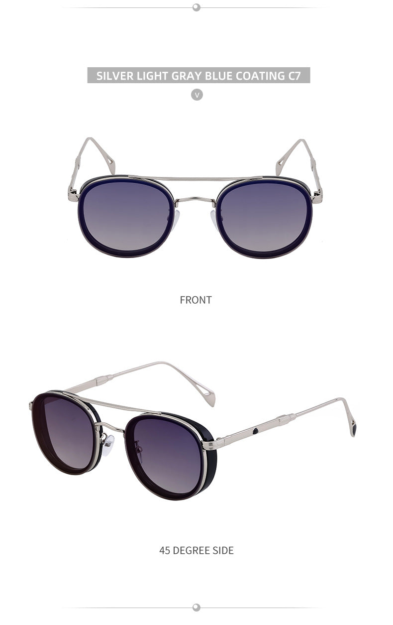 European and American Retro Oval Frame Sunglasses for Men, Side Wrap Small Frame Sunglasses for Women, Trendy Glasses Wholesale shades