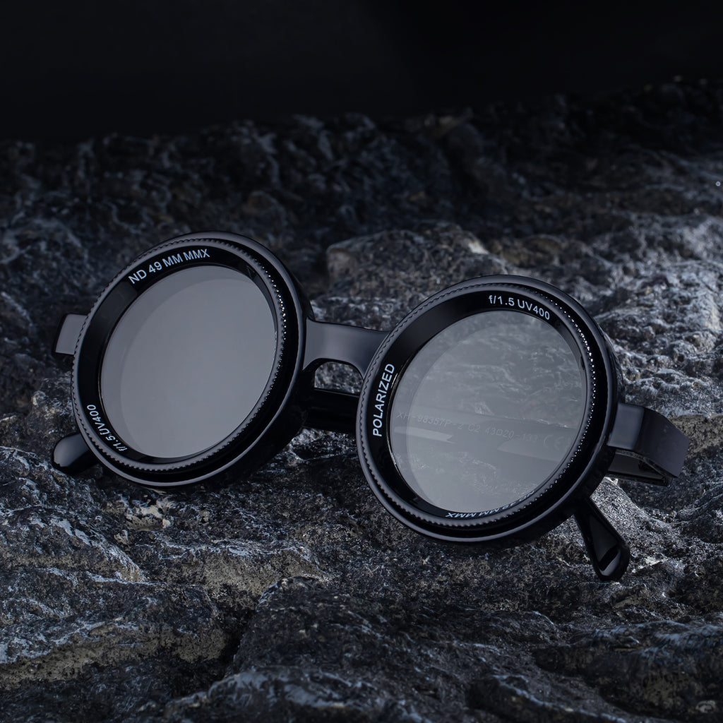 Nighttime Driving Glasses Round Frame ND Adjustable Zoom Men's Sunglasses2025New Polarized Sunglasses