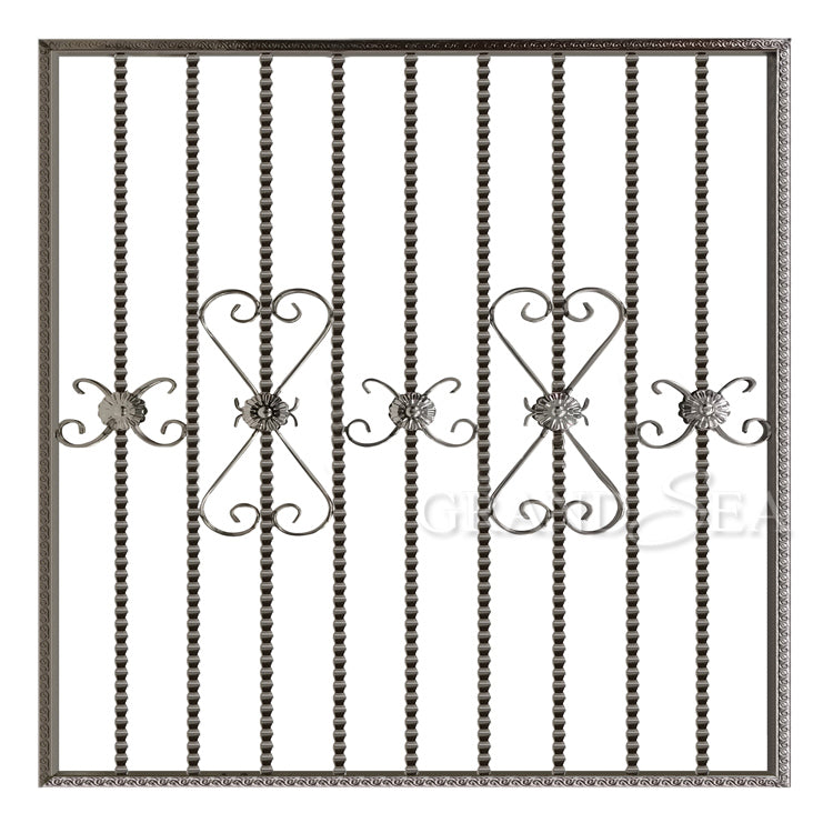 British Style Matte Silver SS 304 Stainless Steel Window Grill Design