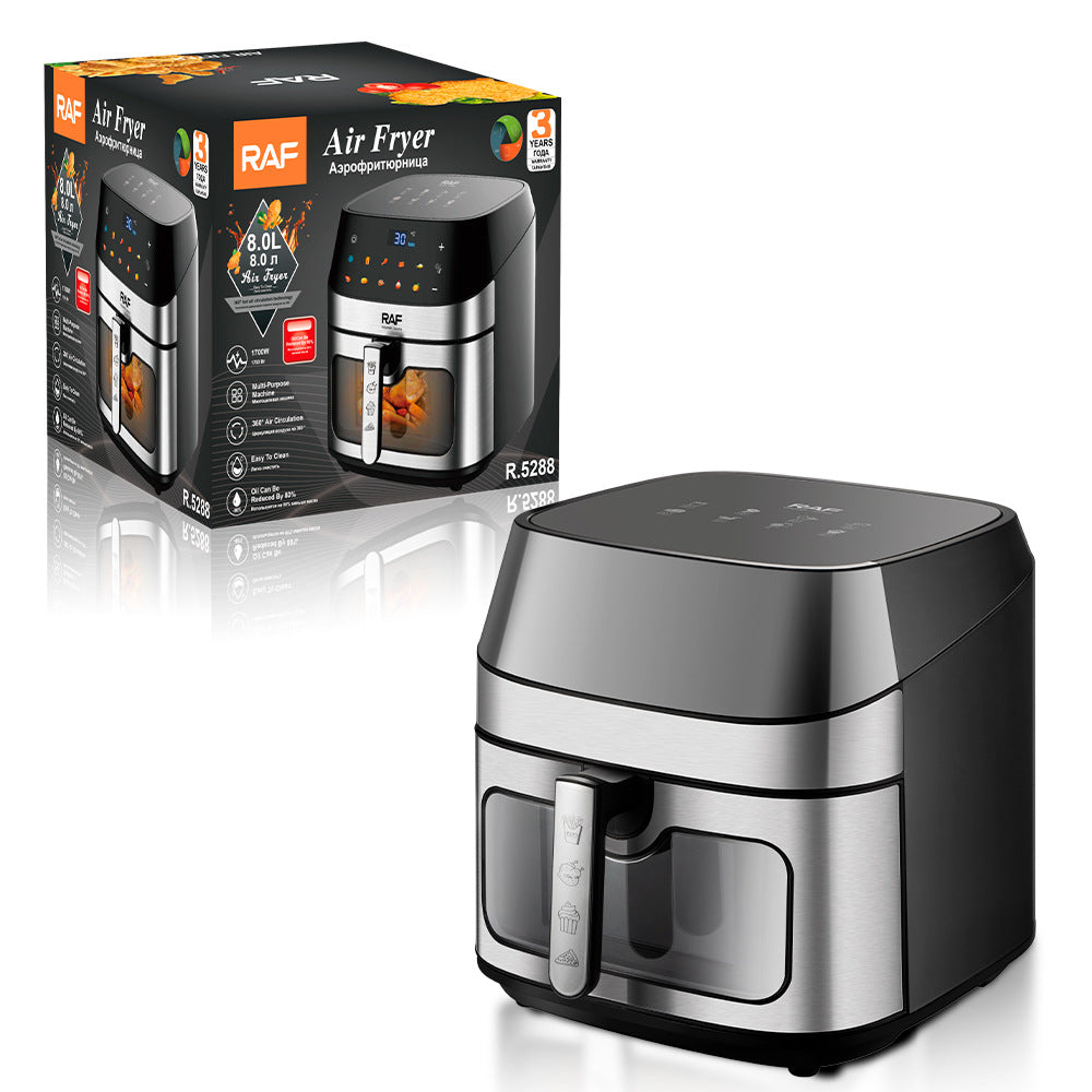 RAF European Standard Air Fryer10L Large Capacity Household Oil-Free Fryer Smokeless Electric Grill Electric Cooking Pot