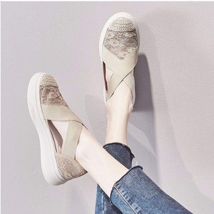 Women's Summer Fisherman Shoes2025New Trendy Hollow Breathable Thick-Soled Platform Shoes Slip-On Loafers Single Shoes