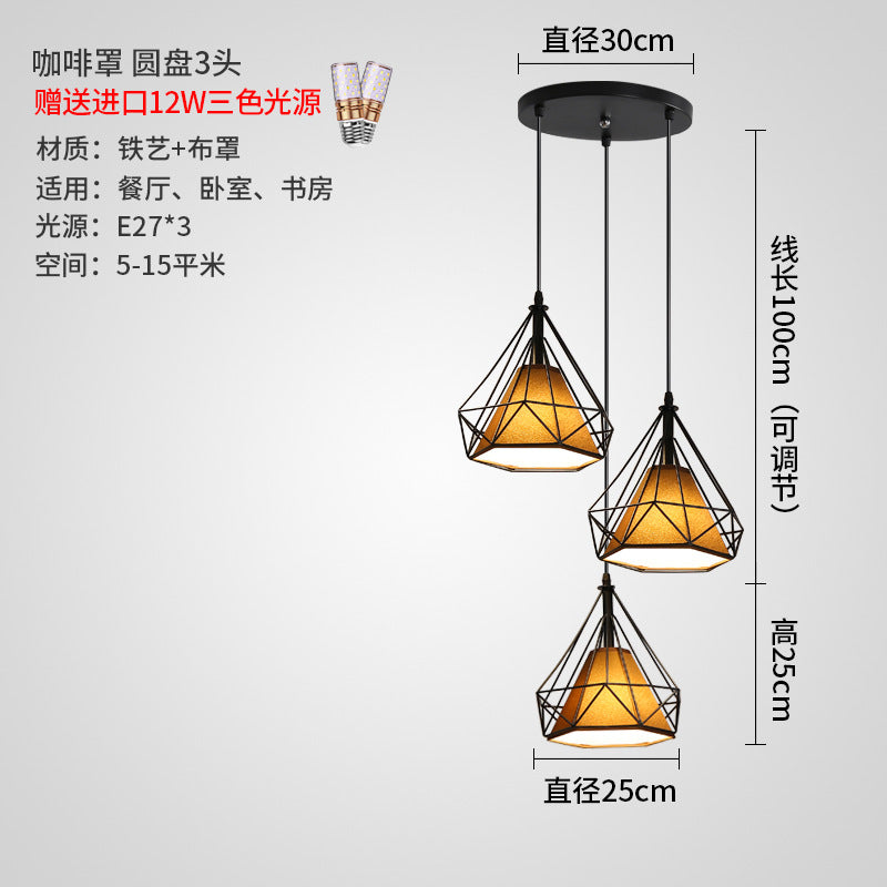 Nordic Restaurant Pendant Light Three-Head Bar Dining Room Table Lamp Creative Personality Bedroom Lamp Modern Minimalist Lighting Fixture