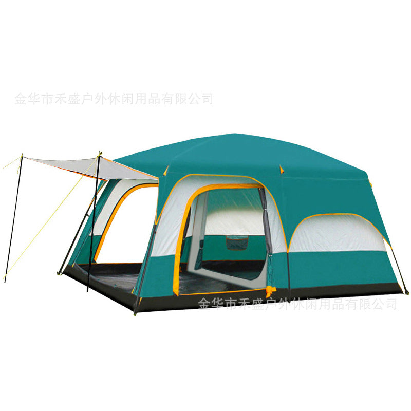 Thickened outdoor tent with two rooms and one living area, sunproof and waterproof3-12Camping Tent