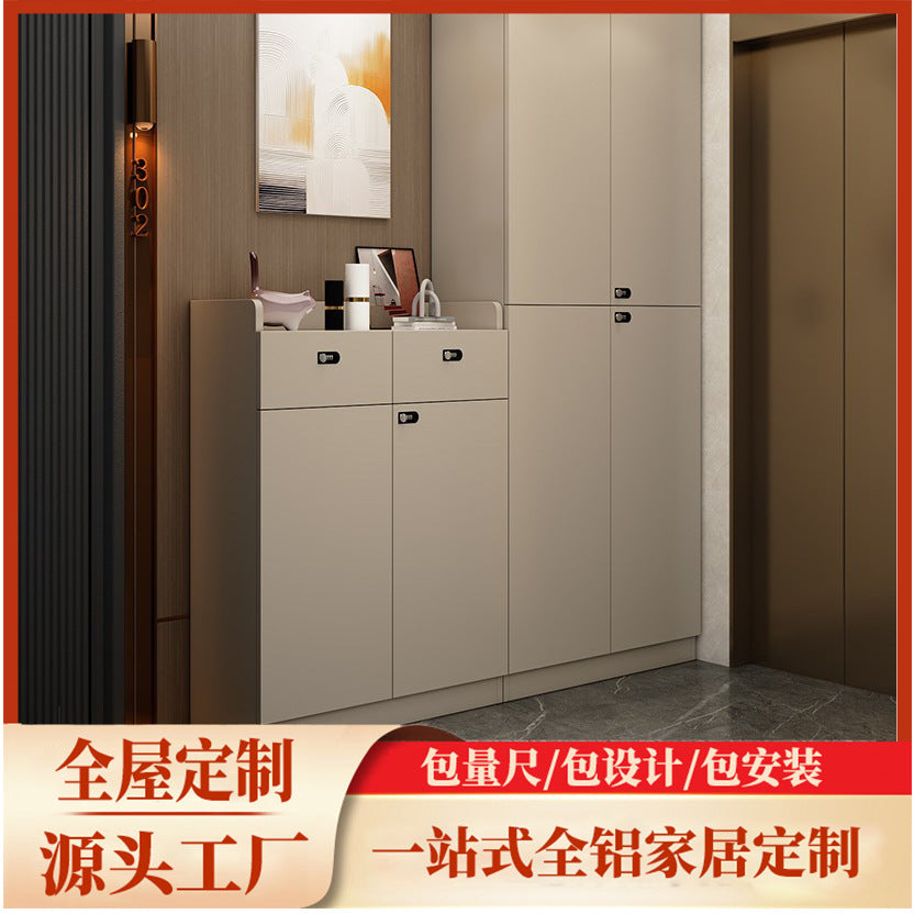 Custom Aluminum Alloy Shoe Cabinet Large Capacity Home Entrance Hallway Storage Integrated Source Factory