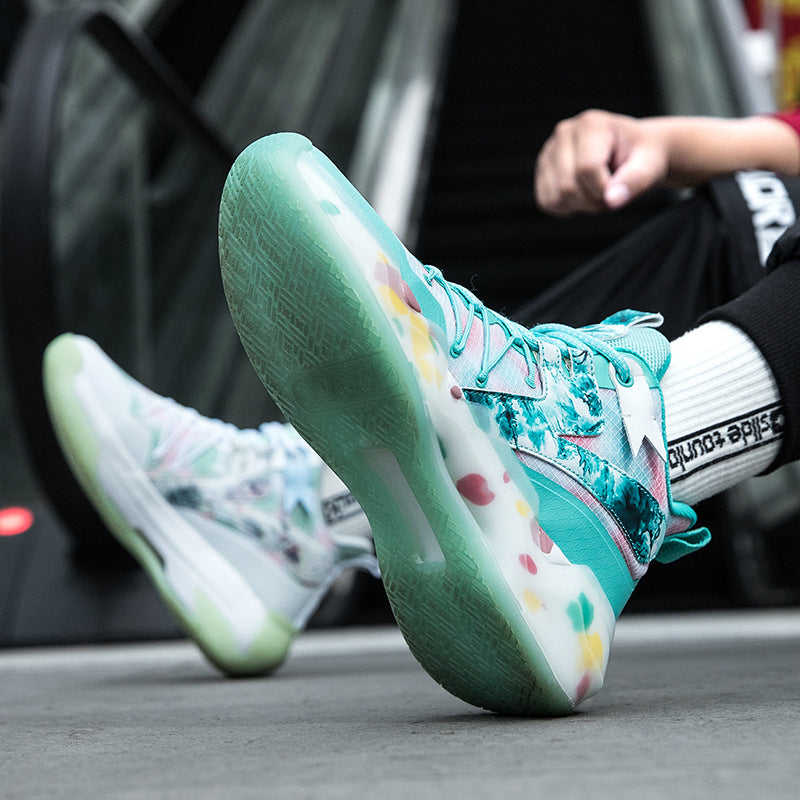 2025New National Era Men's Shoes Fashion Sports Shoes Youth High Elasticity Cushioning Anti-Slip Wear-Resistant Trendy Basketball Shoes