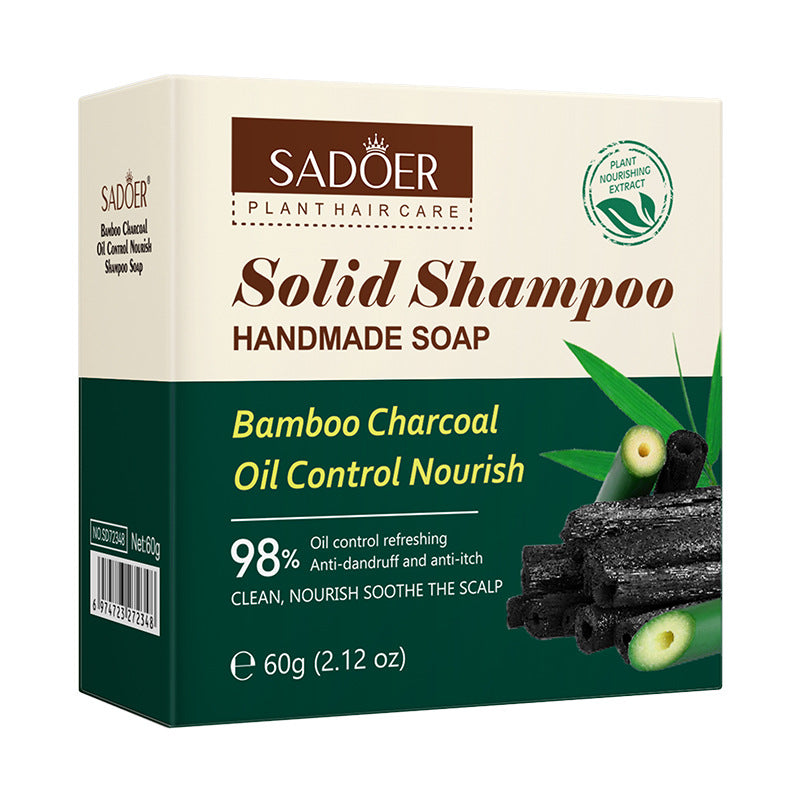 Full English Plant-Based Shampoo Soap60g SADOER Strengthen Hair Roots Deep Clean Hair Soap  Wholesale