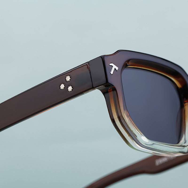 New European and American Fashion Square Frame Sunglasses for Men, Simple Personality Black Frame Glasses sunglasses