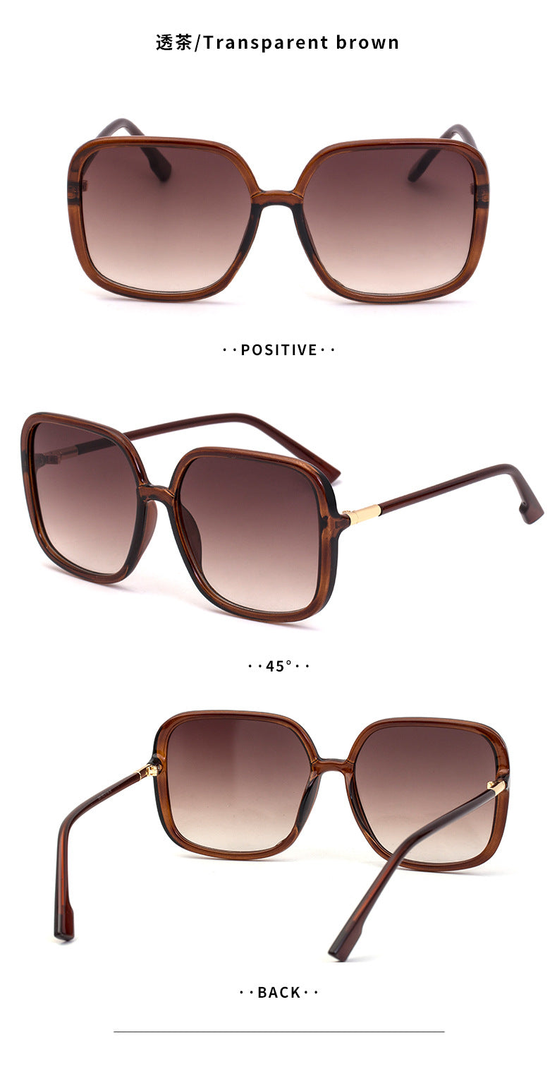 Fashion Large Frame Sunglasses for Women Trendy Zhang Ruonan Same Style Fashion Square Frame Sunglasses for Women Trendy Glasses Wholesale