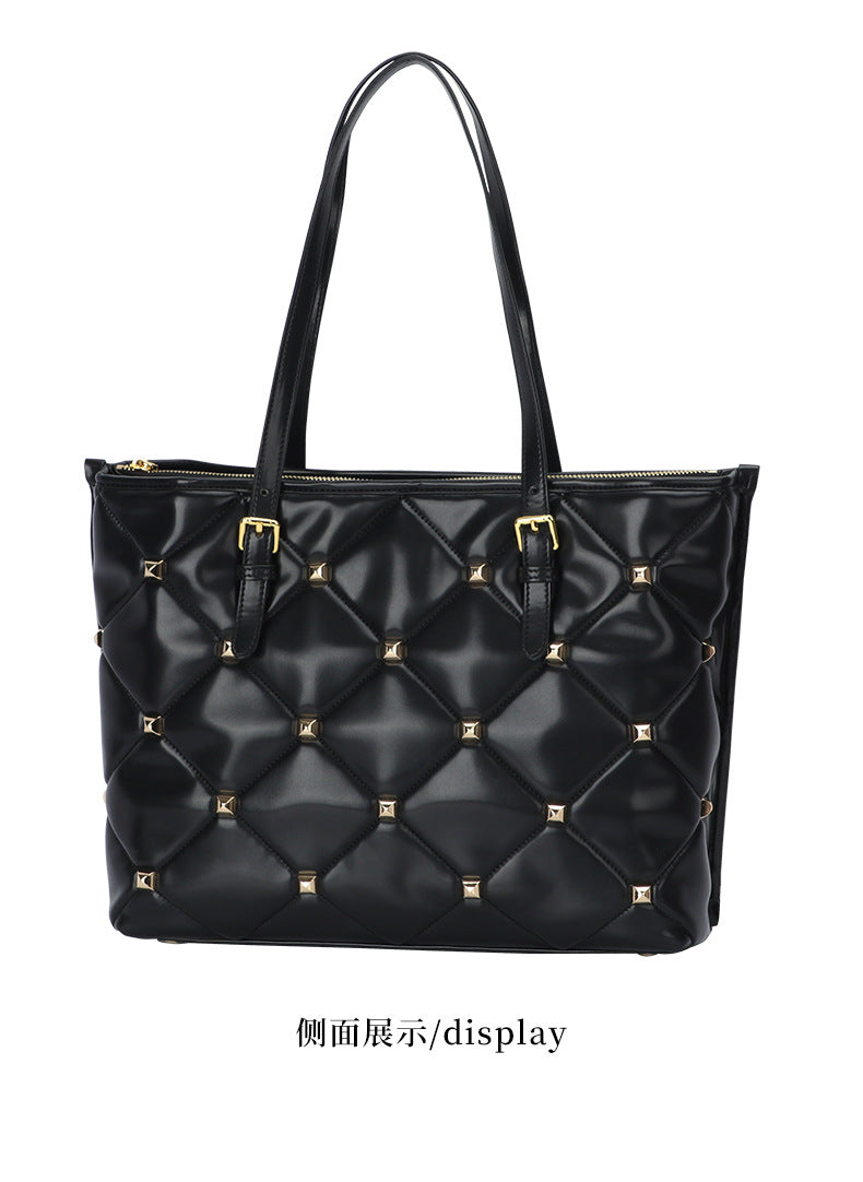 Women's Bag Niche Versatile New Quilted Tote Down Bag Textured Personality Large Capacity Handbag