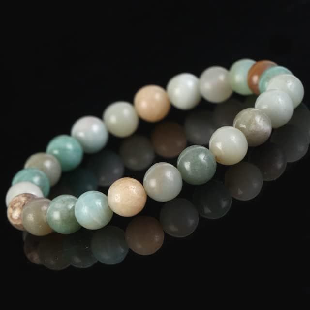 Women's Single Loop Bracelet Elastic Cord Jewelry Bamboo Leaf Agate Bracelet Natural Stone Bracelet