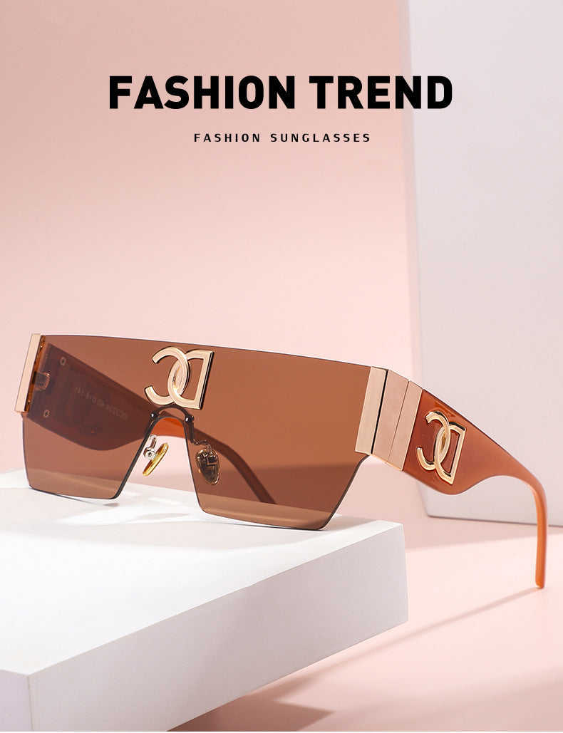 New Outdoor Cycling Sunglasses for Women, High-End Integrated Windproof Frameless Sports Sunglasses