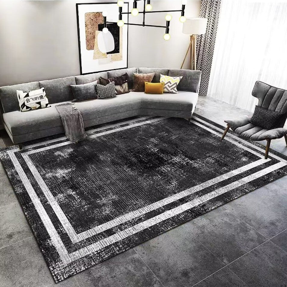 Living Room Carpet Stain Resistant Easy Care Crystal Velvet Carpet Home Sofa Coffee Table Rug Bedroom Wear-Resistant Non-Slip Mat