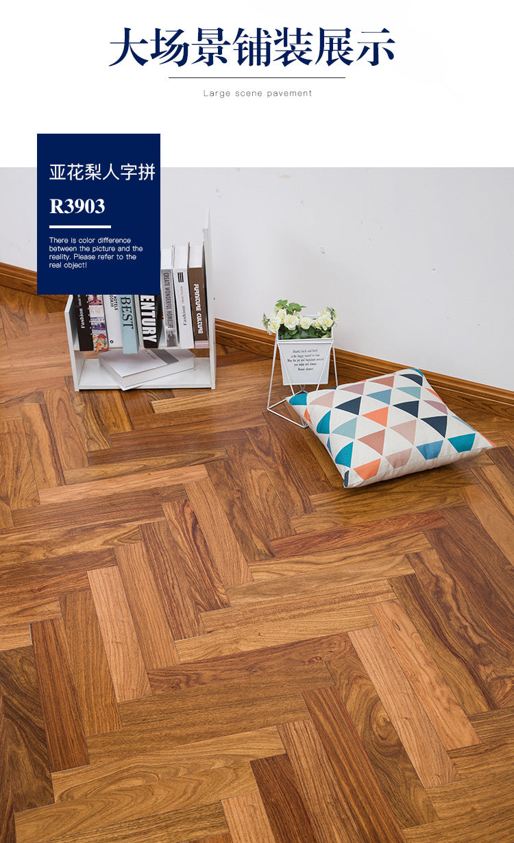 Herringbone Parquet Elm Rosewood Ebony Teak Rosewood Black Walnut Multi-layer Solid Wood Composite Flooring