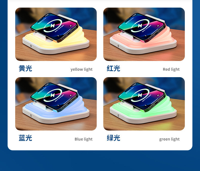 Source manufacturer eye protection reading night light15W Mobile Phone Wireless Charging Table Lamp Folding Gift Atmosphere Lamp Wholesale