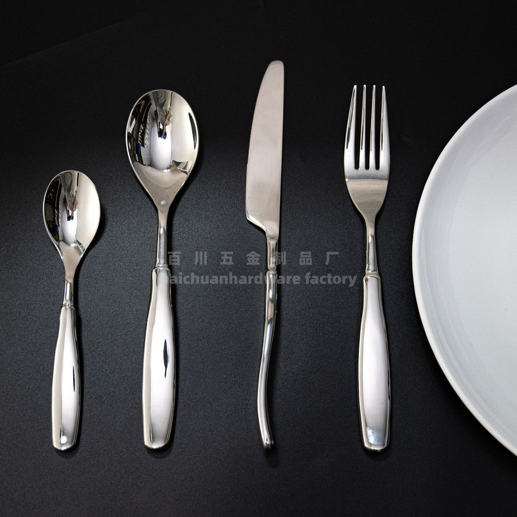 304Stainless Steel Knife Fork Spoon Thickened Tableware Western Hotel High-end Aesthetic Steak Knife Fork Spoon Forged Design