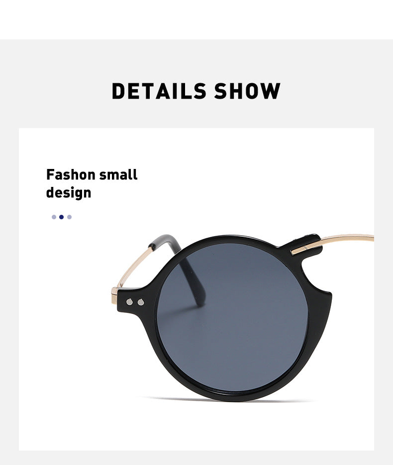 Steampunk Small Frame Sunglasses for Women, European and American Trendy Round Frame Sunglasses, Unique Street Style Glasses for Women sunglasses