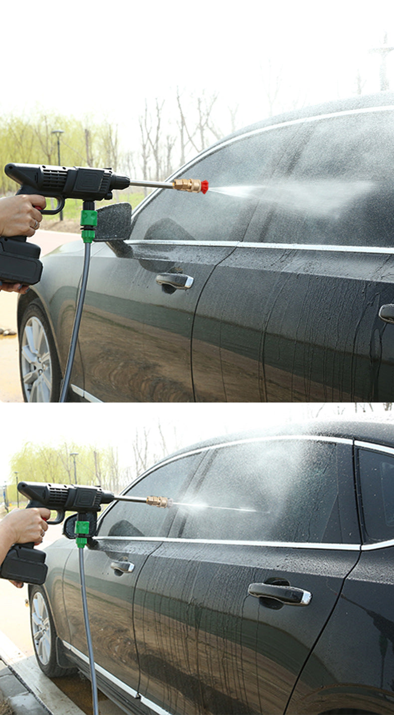 Car Wash Water Gun Household Electric Car Washer Rechargeable Car Wash Gun Watering Flowers Lithium Battery Wireless High Pressure Water Gun Factory Direct Sales