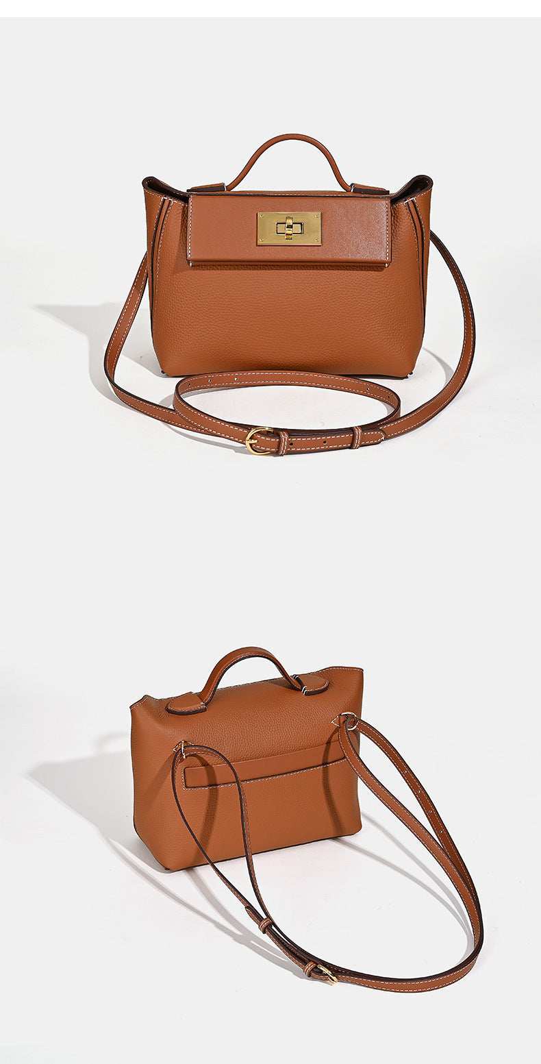 New European and American Style Kelly Bag Versatile Dumpling Bag High-Quality Texture Top Layer Fashion Women's Handbag Tote Shoulder Crossbody Bag