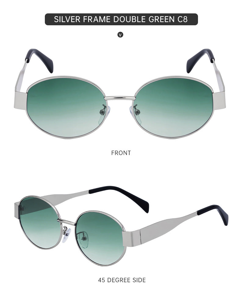 New European and American Fashion Oval Frame Sunglasses for Women High-end Sunglasses for Women Trendy Sunscreen Wholesale sunglass