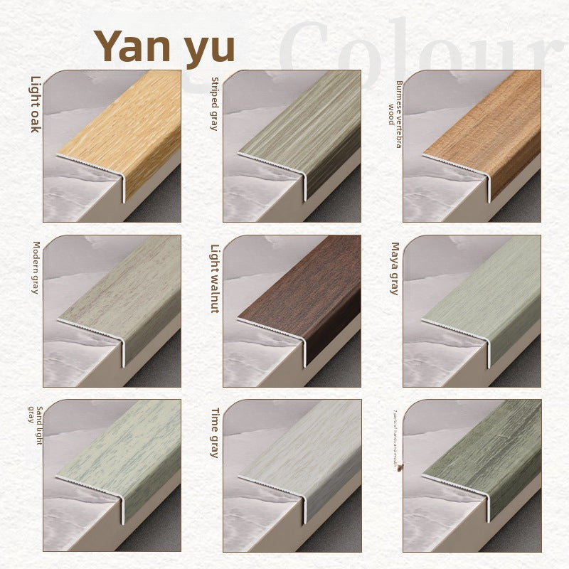 Aluminum alloy wood grain L Right-angle ultra-narrow wood flooring edge trim strip7Door threshold edging trim, wardrobe corner fastener strip