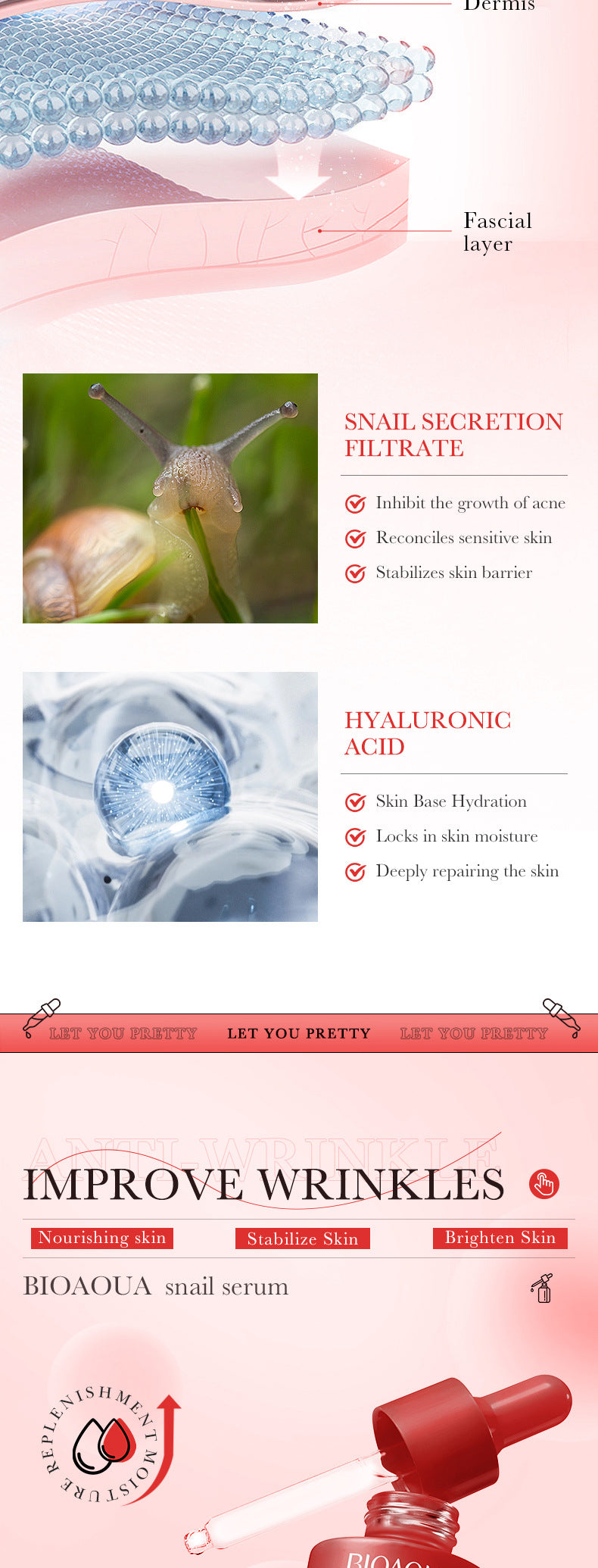 BIOAOUA Essence Series Hydrating and Nourishing Vitamins C Essence  Foreign Trade Factory Direct Sales