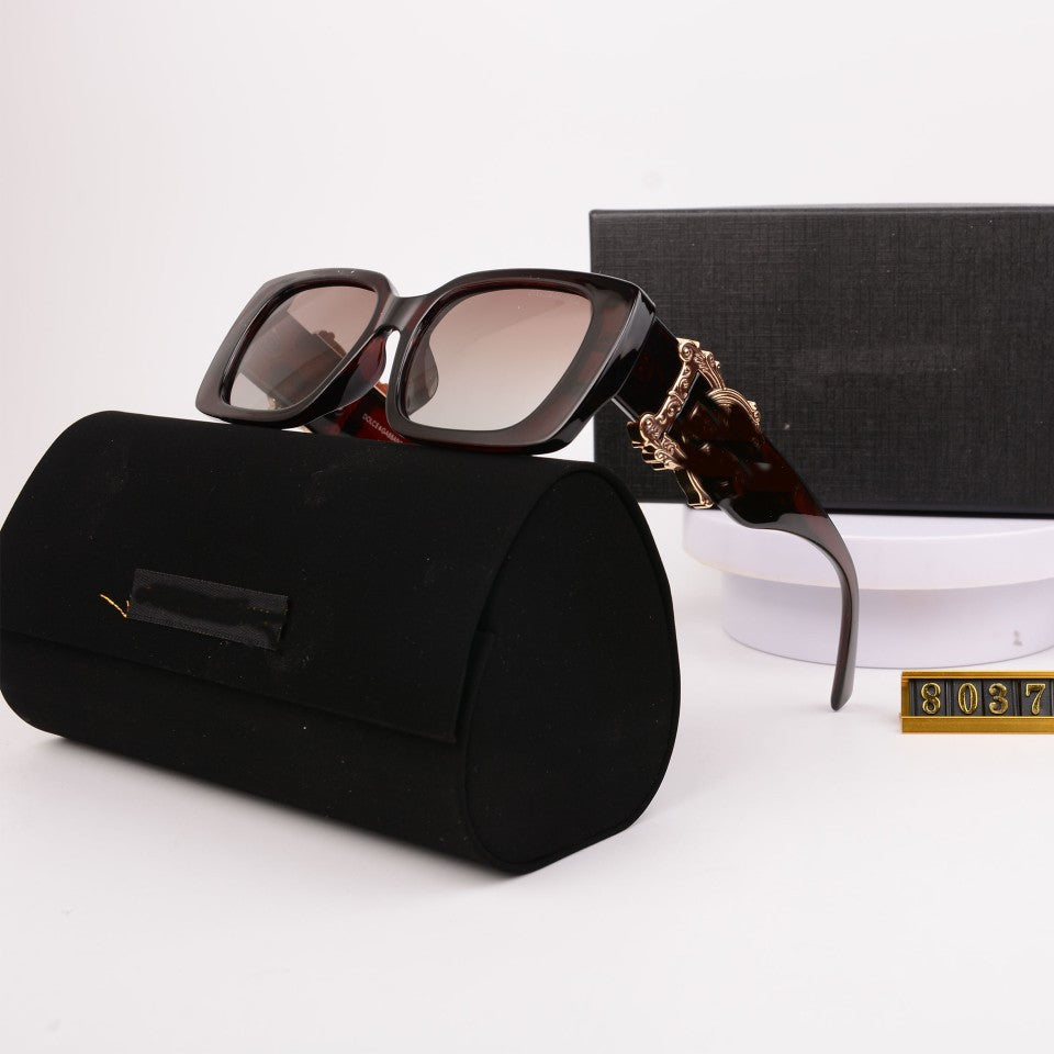 European and American High-End Sunglasses for Women, New Trendy Sunglasses for Men, Large Frame Wide-Leg Glasses, Fashionable UV Protection Polarized Glasses