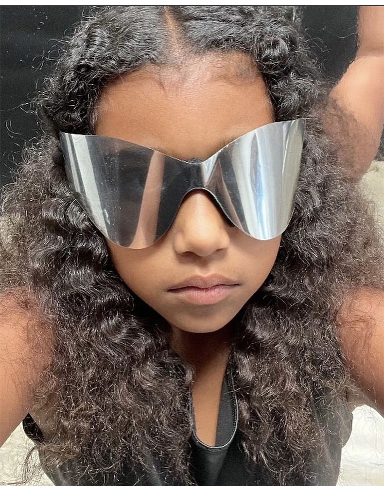 Big talker Y2K Sunglasses for Women, Sun Protection, Cycling, Sports, Windproof, Sunglasses, European and American Style, Frameless, One-piece Glasses, Men's Glasses