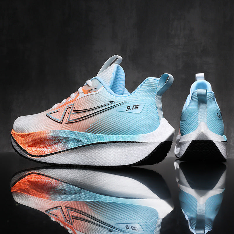 New Marathon Racing Anti-Slip Wear-Resistant Running Shoes Couple Popcorn Carbon Plate Cushioning Rebound Soft Sole Sports Shoes