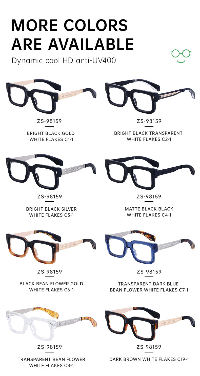 Fashion Square Frame Non-Prescription Glasses for Men, Can Be Fitted with Prescription Lenses, Optical Frame, Small Frame Glasses, Hot Sale