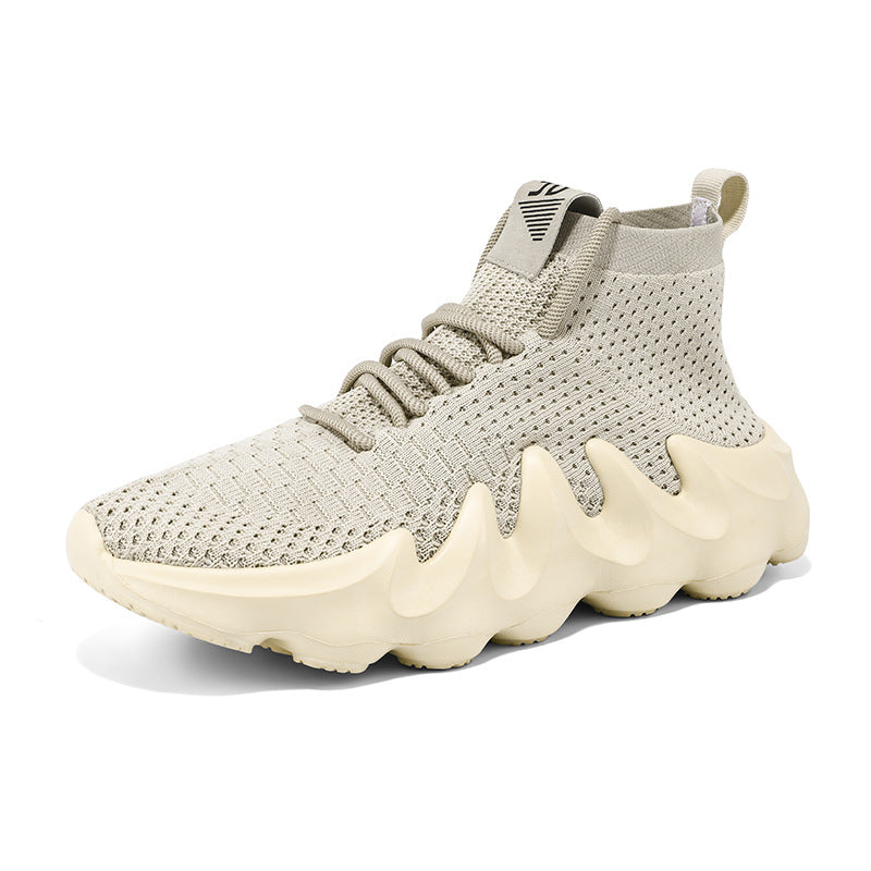 New Large Size Men's Shoes Sports Casual Shoes Men's Korean Style Trendy Shoes Lightweight Breathable Sock Shoes Men's Volcano Shoes